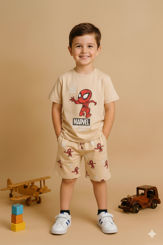 Marvel Baskılı Erkek Çocuk Tişört Ve Şort Takımı – 2 Parça Yazlık Takım
